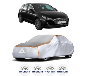Husa Prelata Antigrindina Auto HYUNDAI i30 (PDE, PD, PDEN) din 2016-2021, Protectie auto contra intemperiilor la grindina, Waterproof, 4x Stickere auto HYUNDAI - Img 2