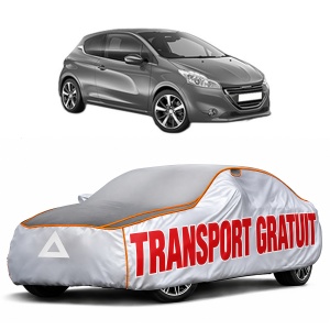 Husa Prelata Antigrindina Auto PEUGEOT 208 I (CA_, CC_) din 2012-2019, Protectie auto contra intemperiilor la grindina, Waterproof, 4x Stickere auto PEUGEOT