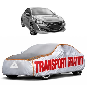 Husa Prelata Antigrindina Auto PEUGEOT 208 II (UB_, UP_, UW_, UJ_) din 2019-2023, Protectie auto contra intemperiilor la grindina, Waterproof, 4x Stickere auto PEUGEOT