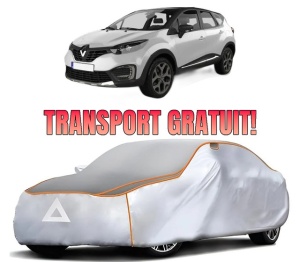 Husa Prelata Antigrindina Auto RENAULT CAPTUR I (J5_, H5_) din 2013-2018, Protectie auto contra intemperiilor la grindina, Waterproof, 4x Stickere auto RENAULT