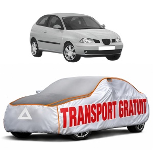 Husa Prelata Antigrindina Auto SEAT IBIZA III (6L1) din 2002-2009, Protectie auto contra intemperiilor la grindina, Waterproof, 4x Stickere auto SEAT