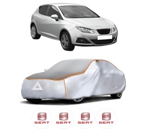 Husa Prelata Antigrindina Auto SEAT IBIZA IV (6J5, 6P1) din 2008-2017, Protectie auto contra intemperiilor la grindina, Waterproof, 4x Stickere auto SEAT - Img 2