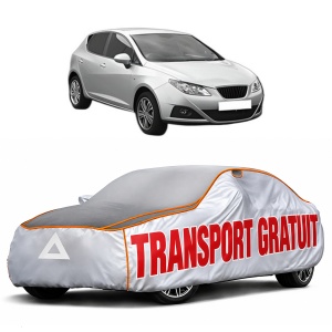 Husa Prelata Antigrindina Auto SEAT IBIZA IV (6J5, 6P1) din 2008-2017, Protectie auto contra intemperiilor la grindina, Waterproof, 4x Stickere auto SEAT