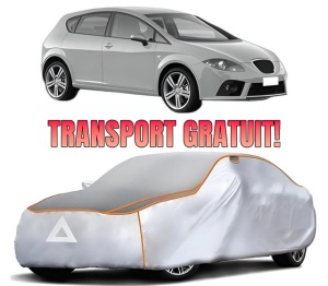 Husa Prelata Antigrindina Auto SEAT LEON (1P1) din 2005-2013, Protectie auto contra intemperiilor la grindina, Waterproof, 4x Stickere auto SEAT