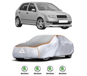 Husa Prelata Antigrindina Auto SKODA FABIA I (6Y2) din 1999-2008, Protectie auto contra intemperiilor la grindina, Waterproof, 4x Stickere auto SKODA - Img 2