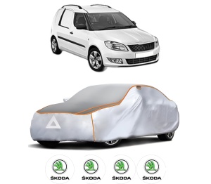Husa Prelata Antigrindina Auto SKODA FABIA I Praktik (6Y5) din 2000-2007, Protectie auto contra intemperiilor la grindina, Waterproof, 4x Stickere auto SKODA - Img 2