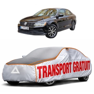 Husa Prelata Antigrindina Auto Volskwagen JETTA VII Saloon (BU3, BU4) din 2017, Protectie auto contra intemperiilor la grindina, Waterproof, 4x Stickere auto Volskwagen