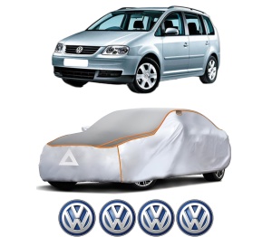 Husa Prelata Antigrindina Auto Volskwagen TOURAN VAN (1T1, 1T2) din 2003-2010, Protectie auto contra intemperiilor la grindina, Waterproof, 4x Stickere auto Volskwagen - Img 2