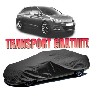 Husa prelata auto pentru CITROEN C4 II (NC_) 2009 - 2018, culoare negru, material textil impermeabil, rezistanta la intemperii praf UV, CARPASSION Husa Protectie