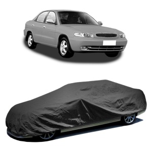 Husa prelata auto pentru DAEWOO NUBIRA Saloon (J100) 1997 - 1999, culoare negru, material textil impermeabil, rezistanta la intemperii praf UV, CARPASSION Husa Protectie - Img 2