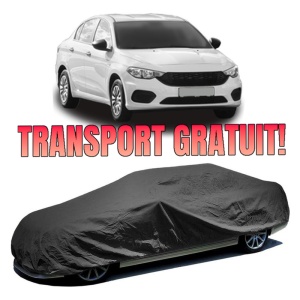 Husa prelata auto pentru FIAT TIPO Saloon (356_, 357_) 2015 - 2020, culoare negru, material textil impermeabil, rezistanta la intemperii praf UV, CARPASSION Husa Protectie