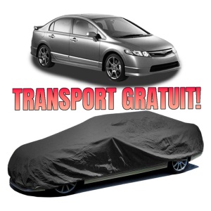 Husa prelata auto pentru HONDA CIVIC VIII Saloon (FD, FA) 2005 - 2013, culoare negru, material textil impermeabil, rezistanta la intemperii praf UV, CARPASSION Husa Protectie