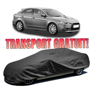 Husa prelata auto pentru MITSUBISHI LANCER VIII Sportback (CX_A) 2008, culoare negru, material textil impermeabil, rezistanta la intemperii praf UV, CARPASSION Husa Protectie