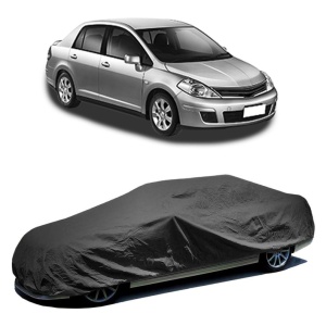 Husa prelata auto pentru NISSAN TIIDA Saloon (SC11) 2007 - 2012, culoare negru, material textil impermeabil, rezistanta la intemperii praf UV, CARPASSION Husa Protectie - Img 2