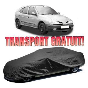 Husa prelata auto pentru RENAULT MEGANE I (BA0/1_) 1996 - 2008, culoare negru, material textil impermeabil, rezistanta la intemperii praf UV, CARPASSION Husa Protectie