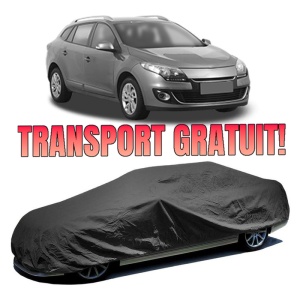 Husa prelata auto pentru RENAULT MEGANE III Combi Van (KZ0/1) 2009 - 2015, culoare negru, material textil impermeabil, rezistanta la intemperii praf UV, CARPASSION Husa Protectie