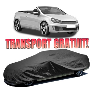Husa prelata auto pentru Volkswagen Golf VI Convertible (517) 2011 - 2016, culoare negru, material textil impermeabil, rezistanta la intemperii praf UV, CARPASSION Husa Protectie
