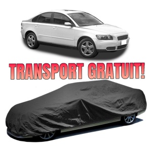 Husa prelata auto pentru VOLVO S40 II (544) 2004 - 2012, culoare negru, material textil impermeabil, rezistanta la intemperii praf UV, CARPASSION Husa Protectie