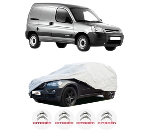Husa tip prelata auto CITROEN BERLINGO / BERLINGO FIRST Box Body/MPV (M_) din 1996-2011, Culoare Gri, material textil impermeabil, rezistanta la intemperii praf UV, CARPASSION Husa Protectie, 4 Stickere auto cu CITROEN - Img 2