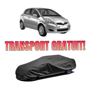 Husa tip prelata auto DAIHATSU CHARADE VIII din 2011, Culoare Negru, material textil impermeabil, rezistanta la intemperii praf UV, CARPASSION Husa Protectie, 4 Stickere auto cu DAIHATSU