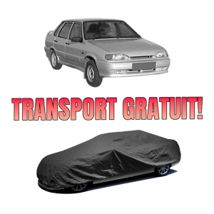 Husa tip prelata auto LADA SAMARA Hatchback (2113, 2114) din 2003-2013, Culoare Negru, material textil impermeabil, rezistanta la intemperii praf UV, CARPASSION Husa Protectie, 4 Stickere auto cu LADA