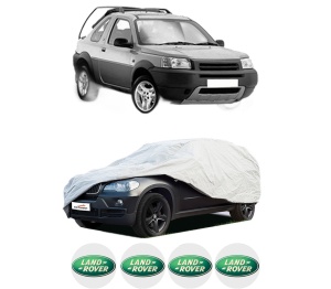 Husa tip prelata auto LAND ROVER FREELANDER I Soft Top (L314) din 1998-2006, Culoare Gri, material textil impermeabil, rezistanta la intemperii praf UV, CARPASSION Husa Protectie, 4 Stickere auto cu LAND ROVER - Img 2