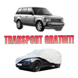 Husa tip prelata auto LAND ROVER RANGE ROVER III (L322) din 2002-2012, Culoare Gri, material textil impermeabil, rezistanta la intemperii praf UV, CARPASSION Husa Protectie, 4 Stickere auto cu LAND ROVER