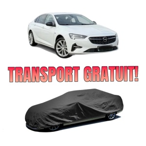 Husa tip prelata auto OPEL INSIGNIA B Grand Sport (Z18) din 2017-2021, Culoare Negru, material textil impermeabil, rezistanta la intemperii praf UV, CARPASSION Husa Protectie, 4 Stickere auto cu OPEL
