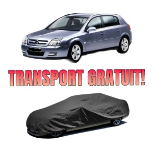 Husa tip prelata auto OPEL SIGNUM Hatchback (Z03) din 2003-2008, Culoare Negru, material textil impermeabil, rezistanta la intemperii praf UV, CARPASSION Husa Protectie, 4 Stickere auto cu OPEL