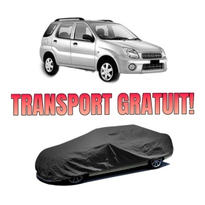 Husa tip prelata auto SUBARU JUSTY III (G3X) din 2003, Culoare Negru, material textil impermeabil, rezistanta la intemperii praf UV, CARPASSION Husa Protectie, 4 Stickere auto cu SUBARU