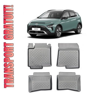 Hyundai Bayon Din 05.2021 - Prezent, Suv , Set Covorase Auto Tip Tavita Premium 3D, din cauciuc