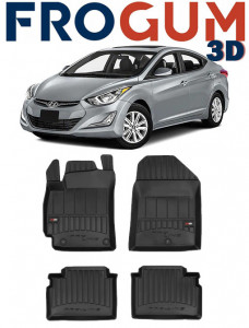Hyundai Elantra V, Sedan, Din 07.2011 - 02.2016 , Set Covorase Auto Tip Tavita Premium 3D, din cauciuc accesorii pentru autoturismul tau - masina v170798