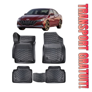 Hyundai Elantra VII 2020-2025 Set 4 covorase auto din cauciuc tip tavita premium line 3D
