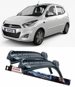 Hyundai I10 I Set 2 stergatoare parbriz Bosch Aerotwin 600/475mm compatibile cu Hyundai i10 I (PA) (2007-2013) (55 cm / 40 cm) accesorii pentru autoturismul tau - masina v118258