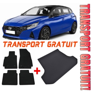 Hyundai I20 Set Covorase + tavita portbagaj auto Hyundai I20 III fabricatie 10.2020 - prezent, caroserie hatchback, portbagaj inferior si superior