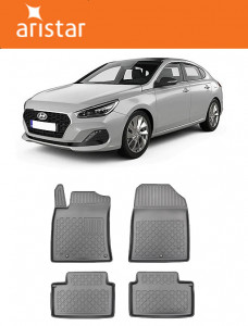 Hyundai I30 III, Coupe, Din 02.2017 - Prezent , Set Covorase Auto Tip Tavita Premium 3D, din cauciuc accesorii pentru autoturismul tau - masina v170610