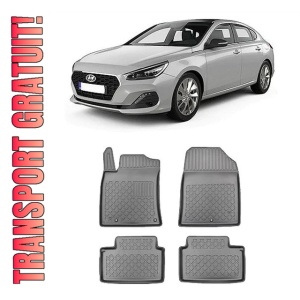 Hyundai I30 III, Coupe, Din 02.2017 - Prezent , Set Covorase Auto Tip Tavita Premium 3D, din cauciuc
