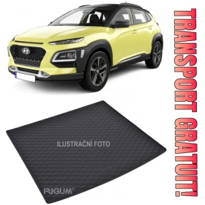 Hyundai Kona Tavita pentru portbagaj din cauciuc, compatibila Hyundai Kona Hybrid fabricatie 09.2019 - prezent, caroserie suv, portbagaj inferior