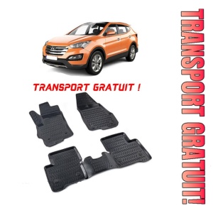 Hyundai Santa Fe III 2012-2017 Set 4 covorase auto din cauciuc tip tavita premium line 3D - Transport Gratuit!