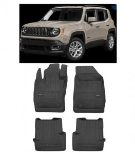 Jeep Renegade, Suv, Din 09.2014 - 06.2018 , Set Covorase Auto Tip Tavita Premium 3D, din cauciuc accesorii pentru autoturismul tau - masina v173999