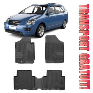 Kia Carens II Din 11.2006 - 12.2012, Van , Set Covorase Auto Tip Tavita Premium 3D, din cauciuc