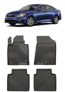 Kia Optima IV Din 11.2015 - Prezent, Sedan , Set Covorase Auto Tip Tavita Premium 3D, din cauciuc accesorii pentru autoturismul tau - masina v167282