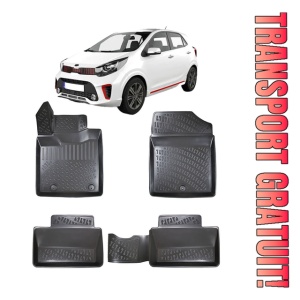 Kia Picanto II 2011-2017 Set 4 covorase auto din cauciuc tip tavita premium line 3D