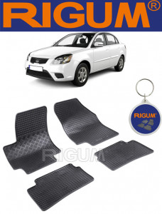 Kia Rio II, Hatchback, fabricat din 2005 - 2011, set covorase auto dedicate, din cauciuc 100% Premium accesorii pentru autoturismul tau - masina v157908
