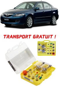 Kit trusa Set becuri H4 compatibila cu Mazda Mazda 6 din 2002 - 2007 , bec far, semnalizare , pozitie, iluminare numar, frana, plafoniera, stop frana