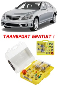 Kit trusa Set becuri H4 compatibila cu Mercedes-Benz S-Class W221 din 2005 - 2013 , bec far, semnalizare , pozitie, iluminare numar, frana, plafoniera, stop frana