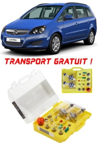 Kit trusa Set becuri H4 compatibila cu Opel Zafira B din 2005 - 2014 , bec far, semnalizare , pozitie, iluminare numar, frana, plafoniera, stop frana
