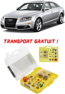 Kit trusa Set becuri H7 compatibila cu Audi A6 C7 din 2011 - 2018 , bec far, semnalizare , pozitie, iluminare numar, frana, plafoniera, stop frana