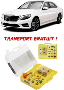 Kit trusa Set becuri H7 compatibila cu Mercedes-Benz W222 din 2013 - 2020 , bec far, semnalizare , pozitie, iluminare numar, frana, plafoniera, stop frana