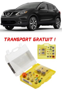 Kit trusa Set becuri H7 compatibila cu Nissan Qashqai din 2014 - 2021 , bec far, semnalizare , pozitie, iluminare numar, frana, plafoniera, stop frana